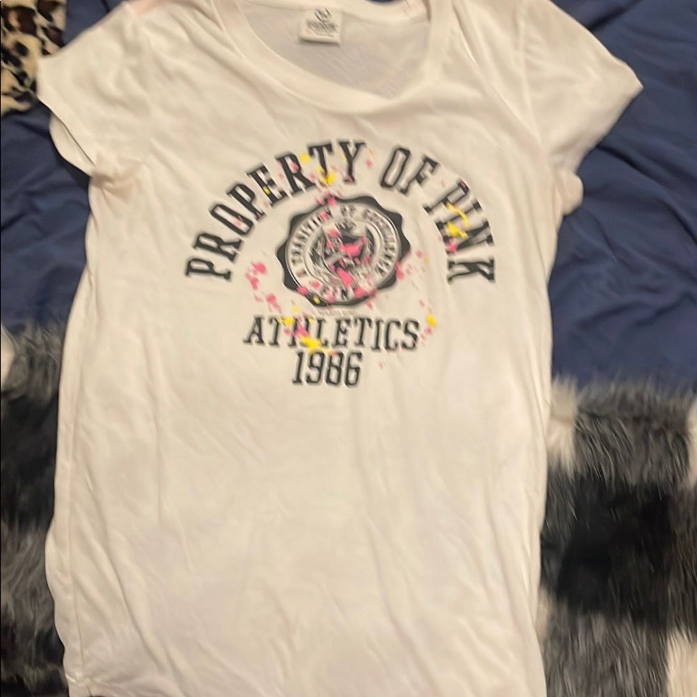 PINK Victoria's Secret White Short Sleeve Tee